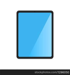 Tablet in flat style with blue. Vector EPS 10
