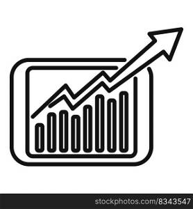 Tablet invest graph icon outline vector. Business money. Estate credit. Tablet invest graph icon outline vector. Business money