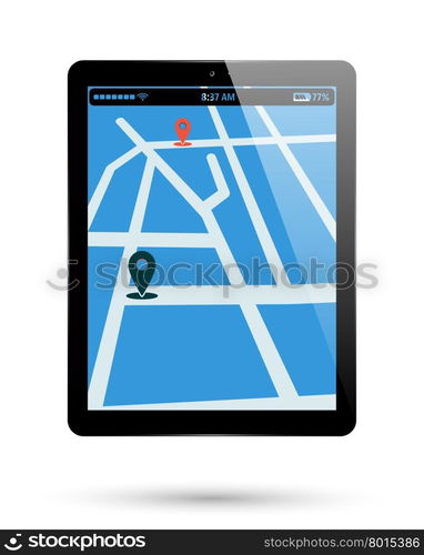 Tablet map location. Tablet map location. PC Tablet location mark map ...