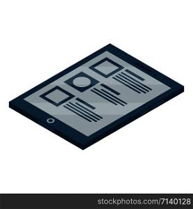 Tablet pad icon. Isometric of tablet pad vector icon for web design isolated on white background. Tablet pad icon, isometric style
