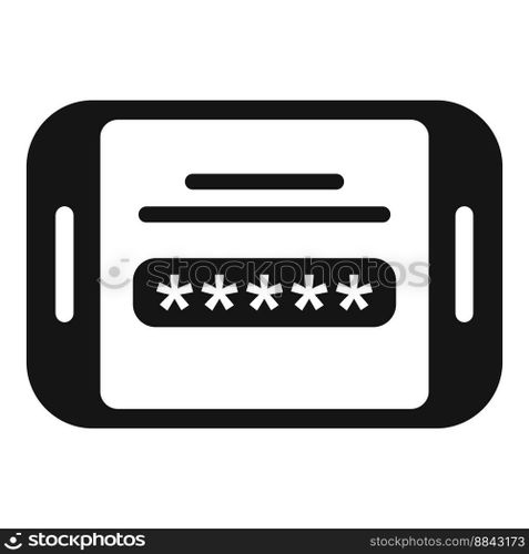 Tablet password icon simple vector. Data cipher. Lock code. Tablet password icon simple vector. Data cipher