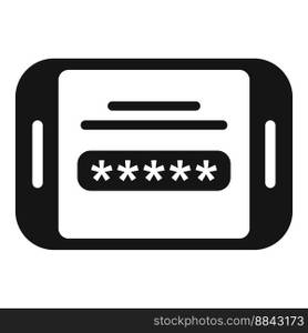 Tablet password icon simple vector. Data cipher. Lock code. Tablet password icon simple vector. Data cipher