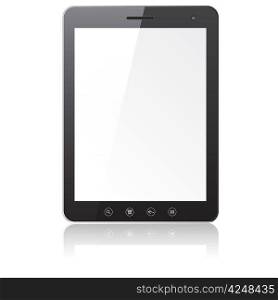 Tablet PC computer with blank screen isolated on white background. Vector illustration.