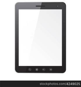 Tablet PC computer with blank screen isolated on white background. Vector illustration.