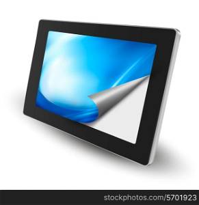 Tablet pc with open page. Vector.
