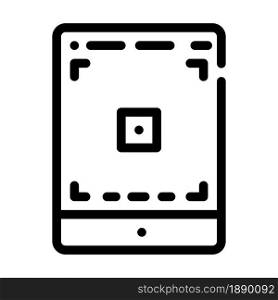 tablet photo camera app line icon vector. tablet photo camera app sign. isolated contour symbol black illustration. tablet photo camera app line icon vector illustration