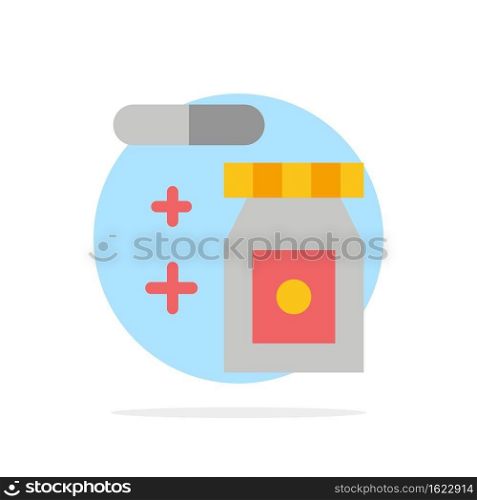 Tablet, Rainy, Temperature Abstract Circle Background Flat color Icon