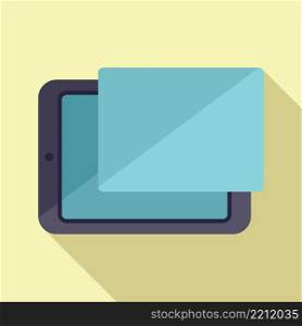 Tablet screen protector icon flat vector. Fix cell. Mobile phone. Tablet screen protector icon flat vector. Fix cell
