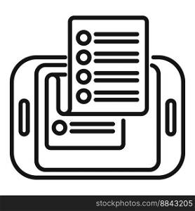 Tablet task schedule icon outline vector. Event person. Busy agenda. Tablet task schedule icon outline vector. Event person