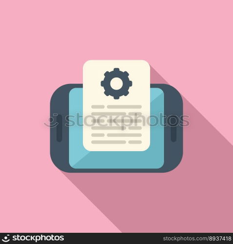 Tablet technical document icon flat vector. Data support. Help project. Tablet technical document icon flat vector. Data support