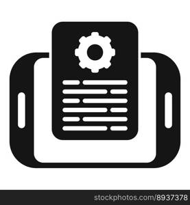 Tablet technical document icon simple vector. Data support. Help project. Tablet technical document icon simple vector. Data support