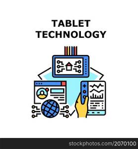 Tablet technology laptop. Device screen. Desktop monitor. Smart technology. Tablet technology icon vector illustration