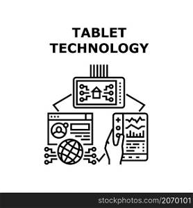 Tablet technology laptop. Device screen. Desktop monitor. Smart technology. Tablet technology icon vector illustration