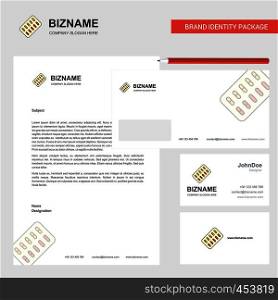 Tablets Business Letterhead, Envelope and visiting Card Design vector template