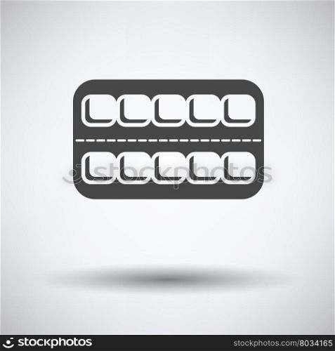 Tablets pack icon on gray background, round shadow. Vector illustration.