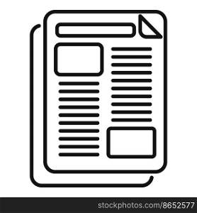 Tabloid newspaper icon outline vector. Web page. Daily story. Tabloid newspaper icon outline vector. Web page