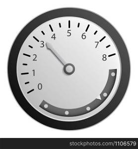 Tachometer icon. Realistic illustration of tachometer vector icon for web design. Tachometer icon, realistic style