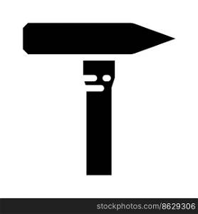 tack hammer glyph icon vector. tack hammer sign. isolated symbol illustration. tack hammer glyph icon vector illustration