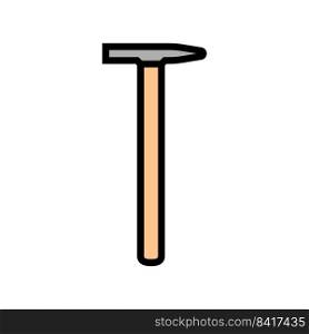 tack hammer tool color icon vector. tack hammer tool sign. isolated symbol illustration. tack hammer tool color icon vector illustration