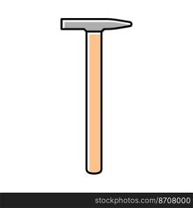 tack hammer tool color icon vector. tack hammer tool sign. isolated symbol illustration. tack hammer tool color icon vector illustration