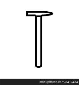 tack hammer tool line icon vector. tack hammer tool sign. isolated contour symbol black illustration. tack hammer tool line icon vector illustration