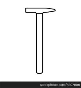 tack hammer tool line icon vector. tack hammer tool sign. isolated contour symbol black illustration. tack hammer tool line icon vector illustration