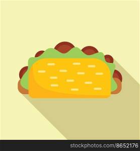 Taco breakfast icon flat vector. Mexico food. Tacos menu. Taco breakfast icon flat vector. Mexico food