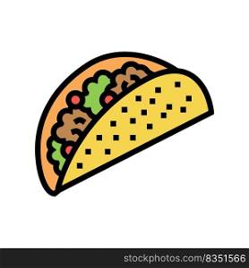 taco food color icon vector. taco food sign. isolated symbol illustration. taco food color icon vector illustration