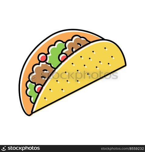 taco food color icon vector. taco food sign. isolated symbol illustration. taco food color icon vector illustration