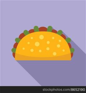 Taco food icon flat vector. Mexican food. Tacos menu. Taco food icon flat vector. Mexican food
