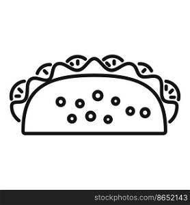 Taco food icon outline vector. Mexican food. Tacos menu. Taco food icon outline vector. Mexican food