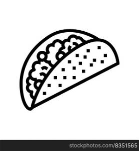 taco food line icon vector. taco food sign. isolated contour symbol black illustration. taco food line icon vector illustration