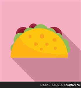Taco icon flat vector. Tortilla food. Tacos menu. Taco icon flat vector. Tortilla food
