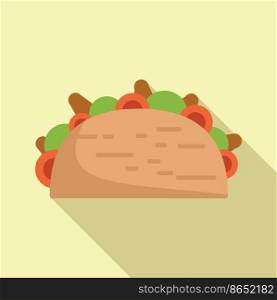 Taco meal icon flat vector. Mexican food. Tacos menu. Taco meal icon flat vector. Mexican food