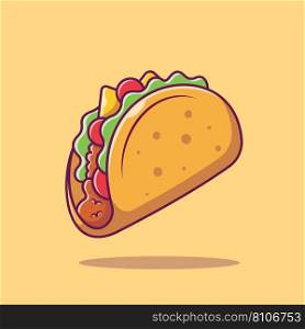 Taco mexican food cartoon Royalty Free Vector Image