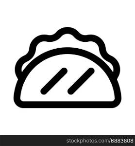 taco sandwich, icon on isolated background,