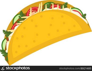 Tacos icon flat cartoon style isolated on white vector image