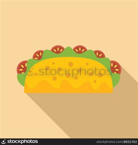 Tacos icon flat vector. Mexican food. Mexico menu. Tacos icon flat vector. Mexican food