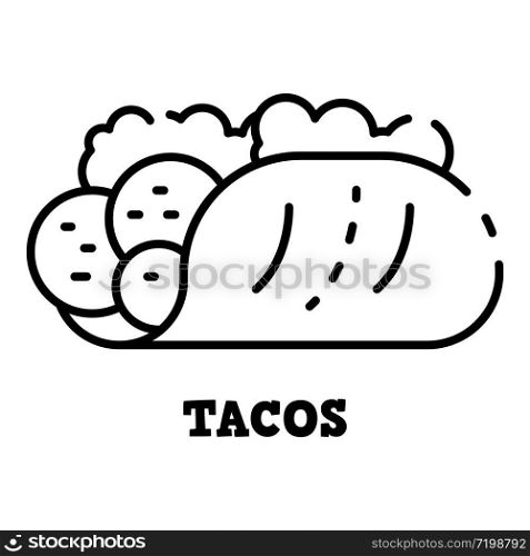Tacos icon. Outline tacos vector icon for web design isolated on white background. Tacos icon, outline style