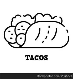 Tacos icon. Outline tacos vector icon for web design isolated on white background. Tacos icon, outline style