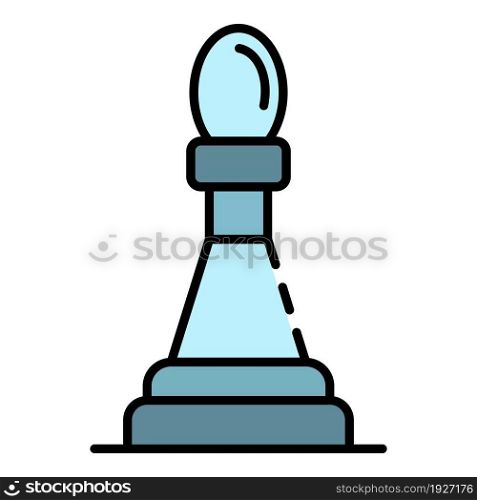 Tactic chess bishop icon. Outline tactic chess bishop vector icon color flat isolated. Tactic chess bishop icon color outline vector