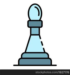 Tactic chess bishop icon. Outline tactic chess bishop vector icon color flat isolated. Tactic chess bishop icon color outline vector