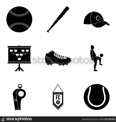 Tactic icons set. Simple set of 9 tactic vector icons for web isolated on white background. Tactic icons set, simple style