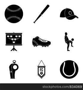 Tactic icons set. Simple set of 9 tactic vector icons for web isolated on white background. Tactic icons set, simple style