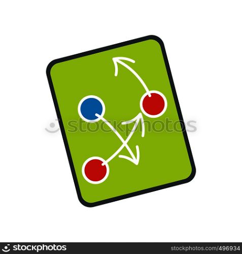 Tactic strategy on a digital tablet flat icon isolated on white background. Tactic strategy on a digital tablet flat icon