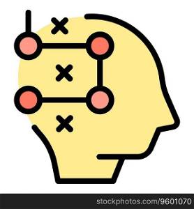 Tactical advantage mind icon outline vector. Decision team. Cost idea color flat. Tactical advantage mind icon vector flat