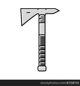 tactical axe hatchet color icon vector. tactical axe hatchet sign. isolated symbol illustration. tactical axe hatchet color icon vector illustration