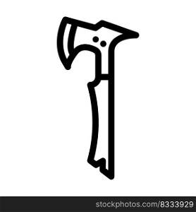 tactical axe hatchet line icon vector. tactical axe hatchet sign. isolated contour symbol black illustration. tactical axe hatchet line icon vector illustration