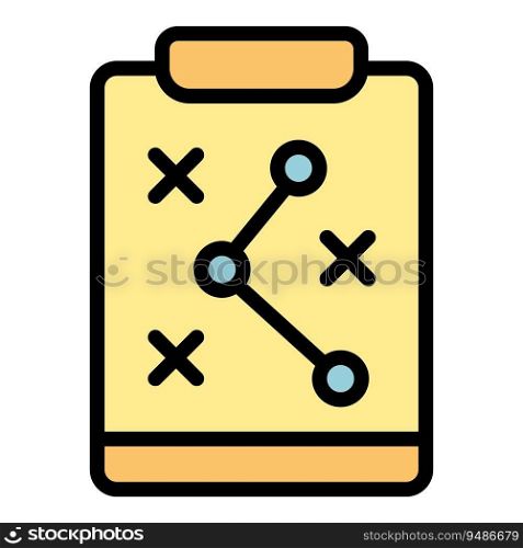 Tactical board icon outline vector. Business trend. Seo web color flat. Tactical board icon vector flat