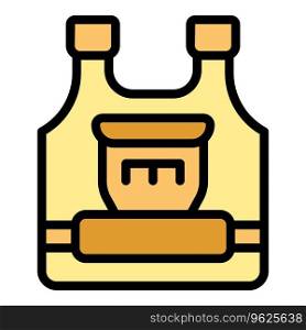Tactical vest icon outline vector. Bulletproof armor. Jacket protection color flat. Tactical vest icon vector flat